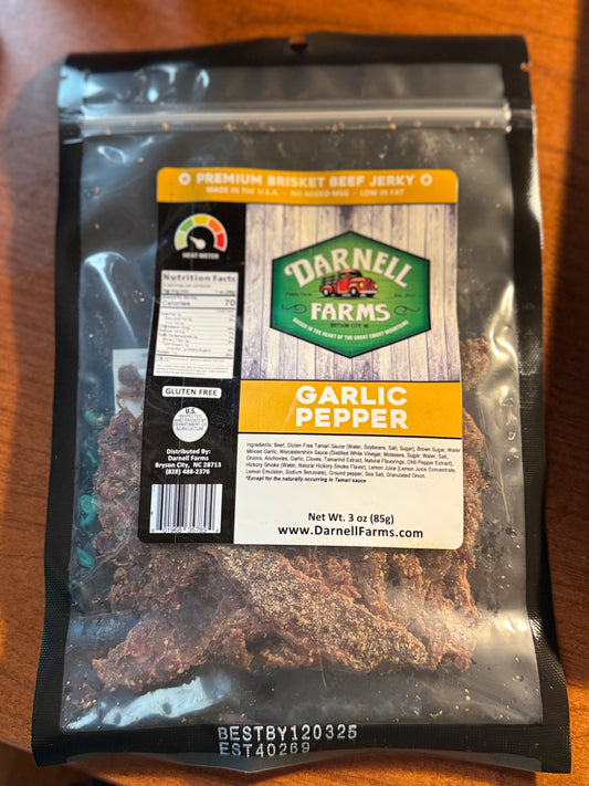 Garlic Pepper Premium Brisket Beef Jerky