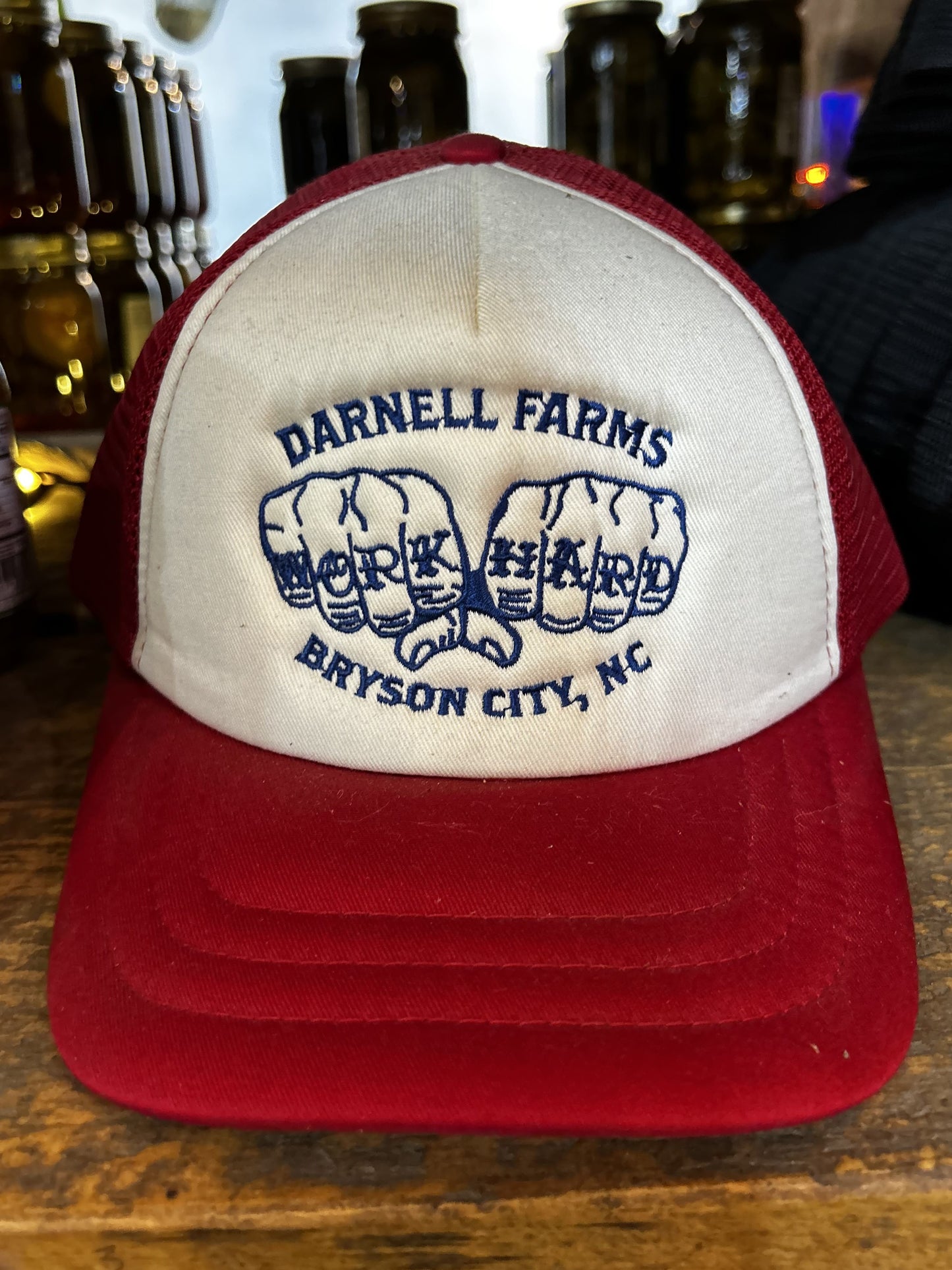 "Work Hard" Knuckle Tattoo Logo Trucker Hat