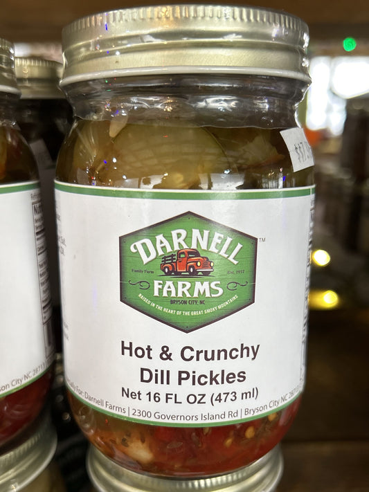 Darnell Farms Hot and Crunchy Dill Pickles